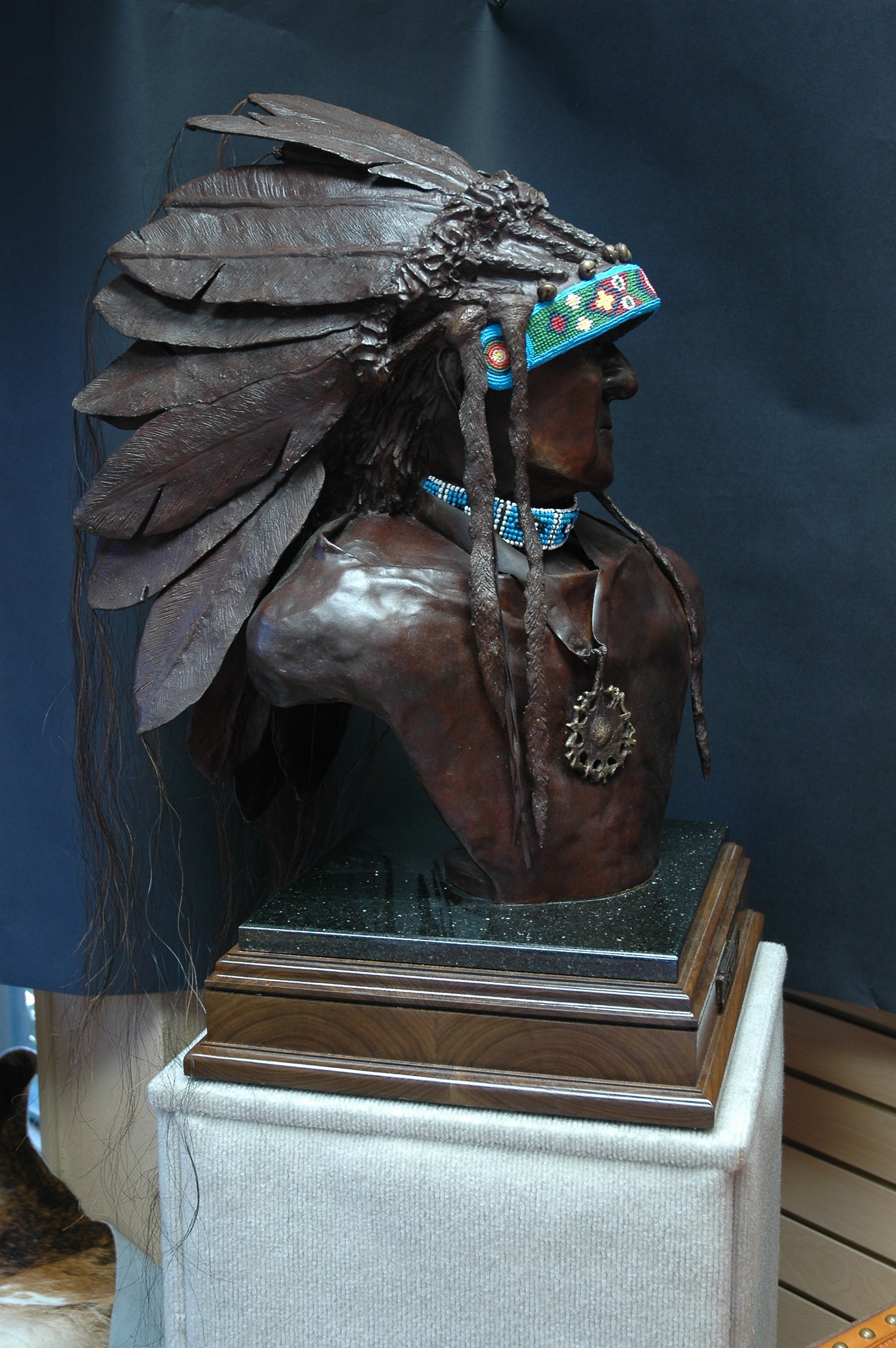 Joseph Medicine Crow - Bronze Sculpture - Click Image to Close